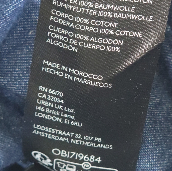 Free People Denim Car Coat Jacket 100% Cotton Oversized Rinse Wash Size M - Picture 5 of 6